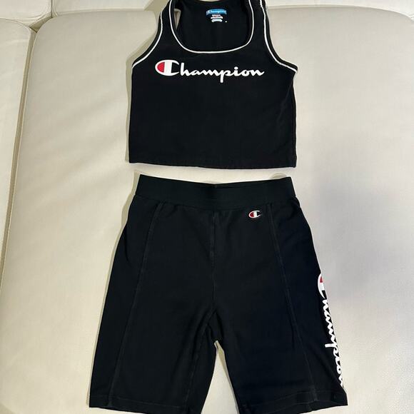 Champion Women’s Biker Shorts and Cropped Tank Top Set - Picture 1 of 7